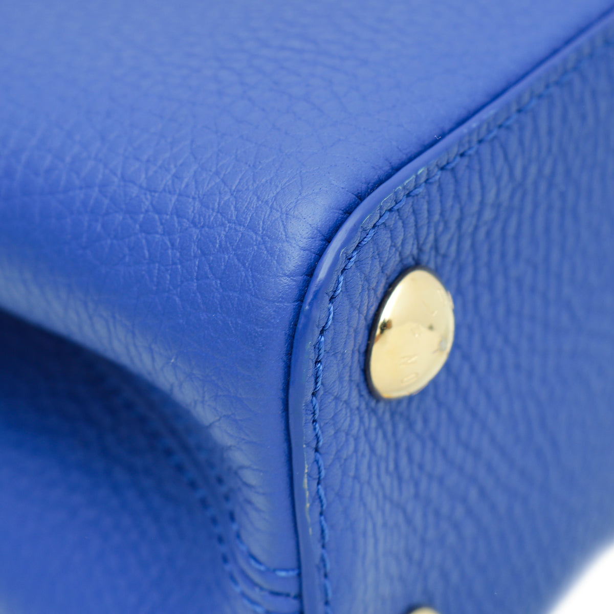 Louis Vuitton Blue Capucine BB Python Handle Bag