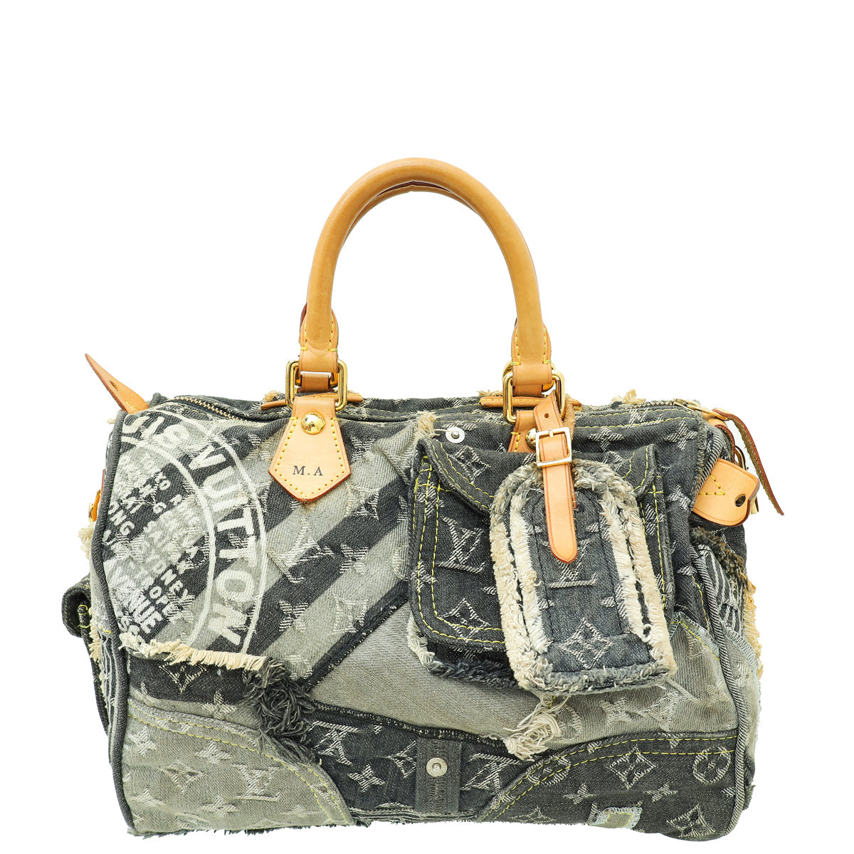 Louis Vuitton Bicolor Ltd. Ed. Monogram Denim Patchwork Speedy Bag (W/ M.A initials)