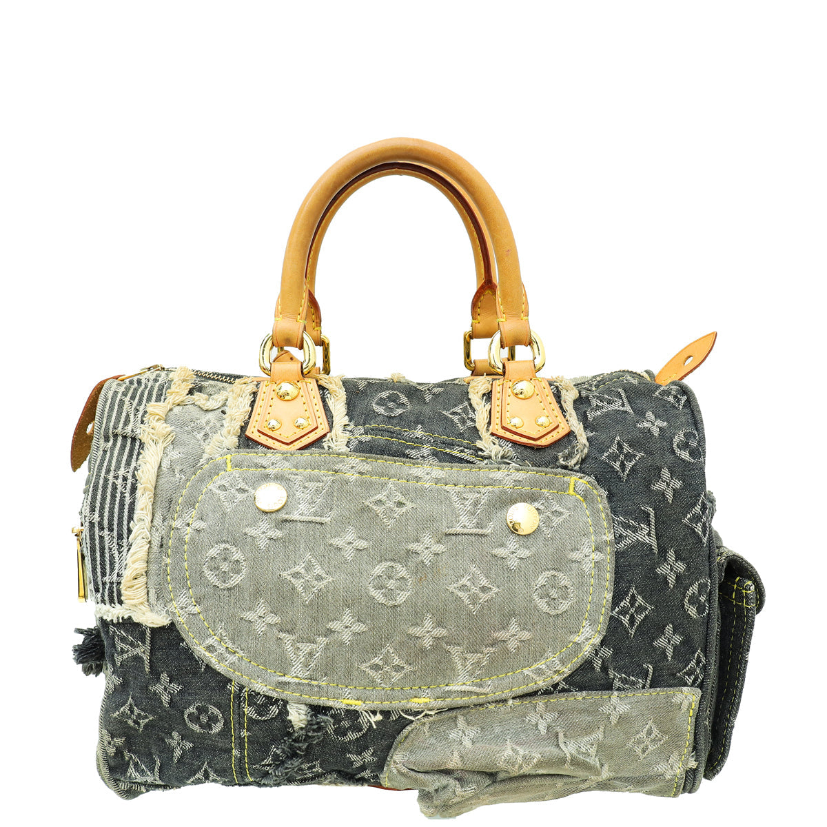 Louis Vuitton Bicolor Ltd. Ed. Monogram Denim Patchwork Speedy Bag (W/ M.A initials)