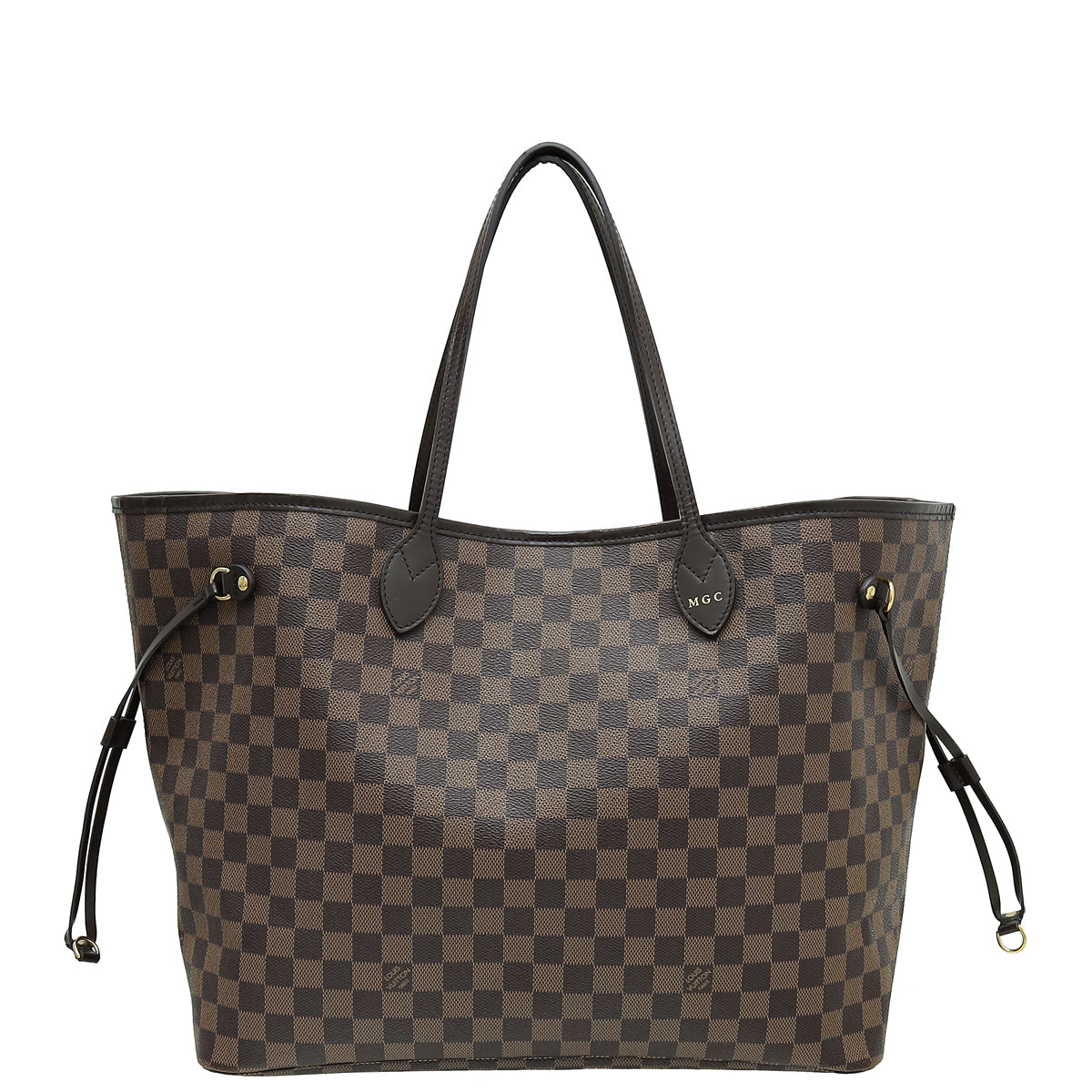 Louis Vuitton Damier Ebene Neverfull GM Bag W/ MGCV INITIALS