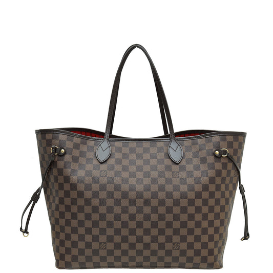 Louis Vuitton Damier Ebene Neverfull GM Bag W/ MGCV INITIALS