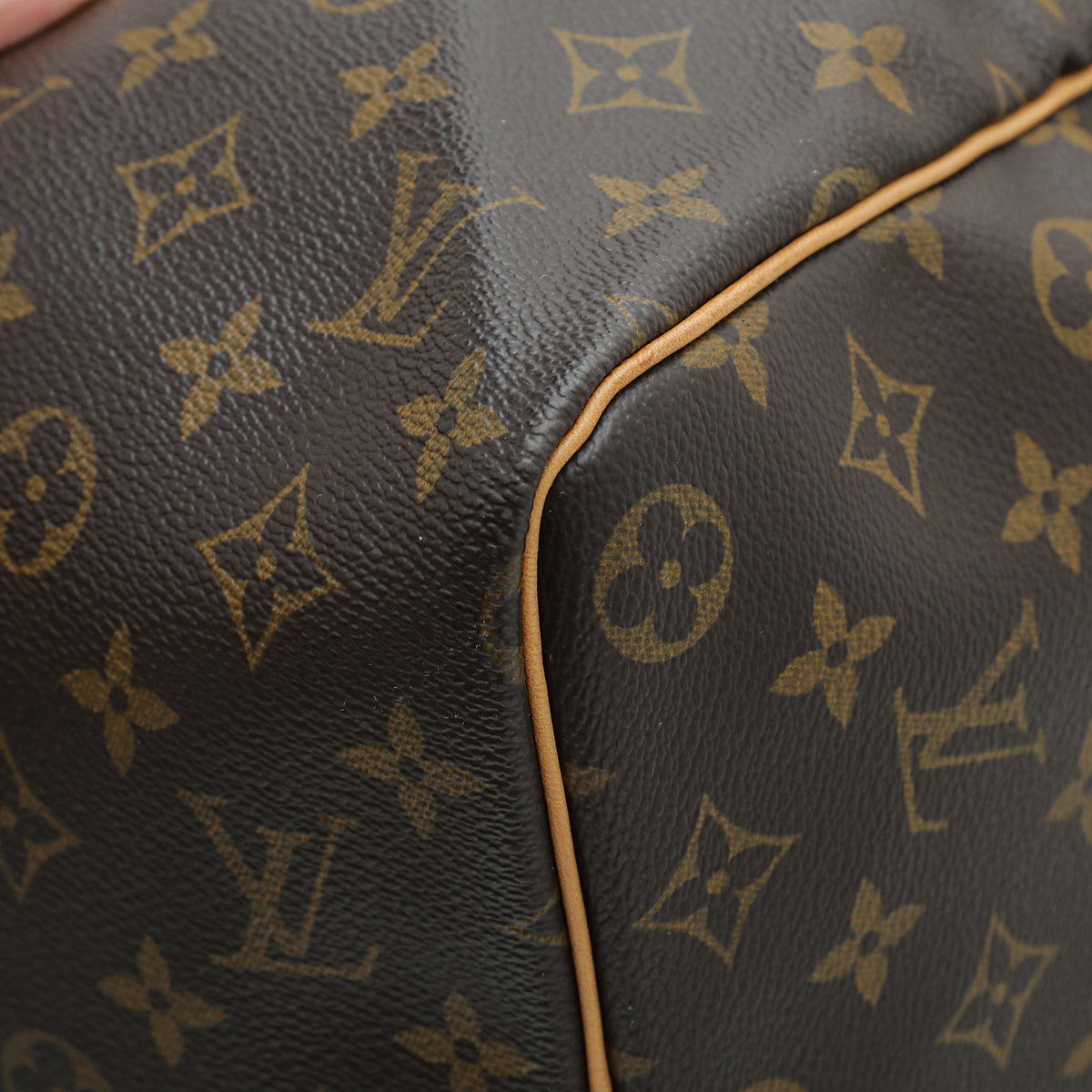 Louis Vuitton Brown Monogram Keepall 45 Bag w/Leather ID Tag