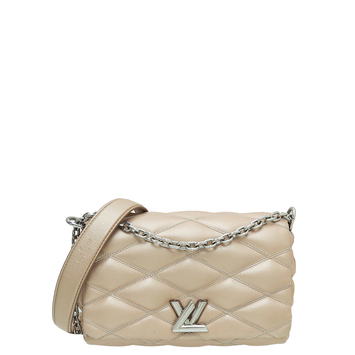 Louis Vuitton Metallic Champaign Malletage GO-14 PM Bag