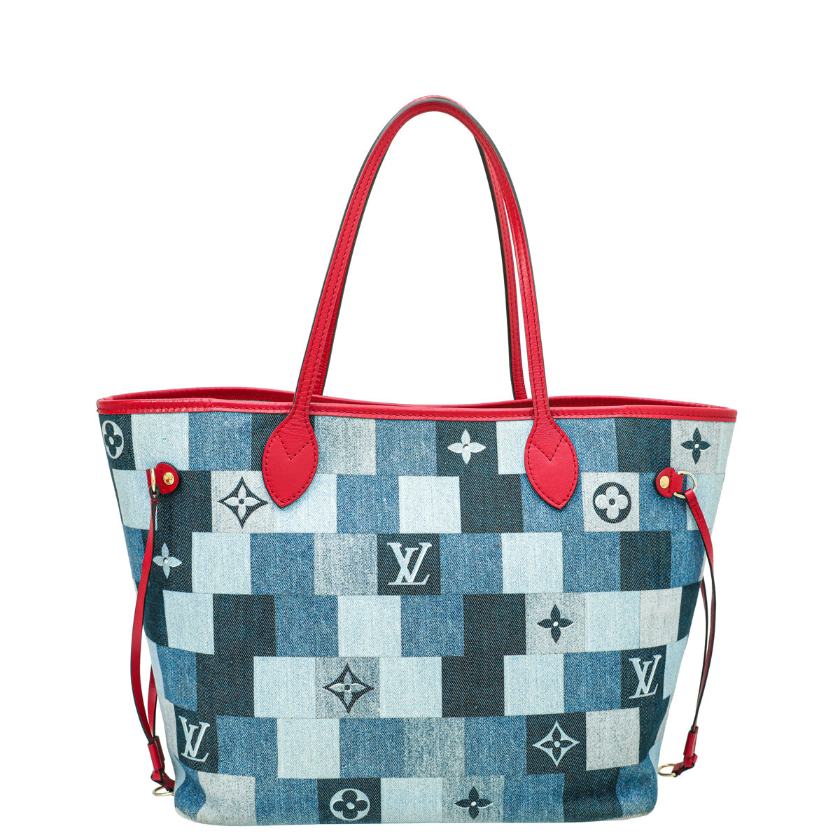 Louis Vuitton Bicolor Denim Damier Monogram Patchwork Neverfull MM Bag