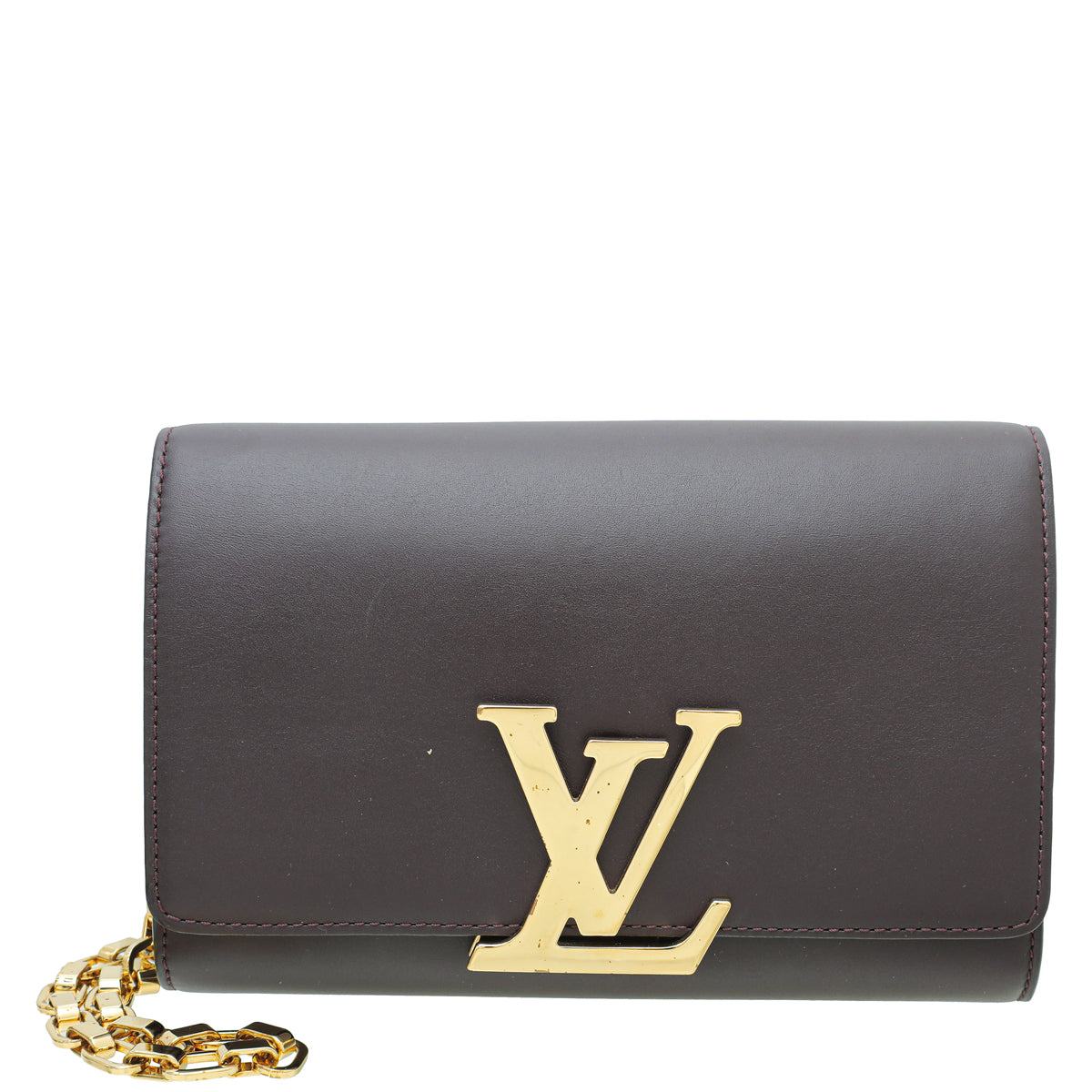 Louis Vuitton Burgundy Louise Matte Chain Clutch