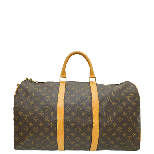 Louis Vuitton Brown Monogram Keepall Bandouliere 50 Bag