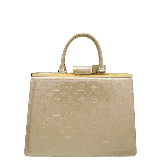 Louis Vuitton Beige Poudre Monogram Vernis Deesse GM Bag