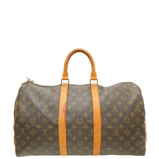 Louis Vuitton Brown Monogram Keepall 45 Bag