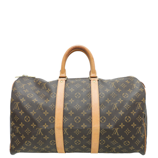 Louis Vuitton Brown Monogram Keepall 45 Bag