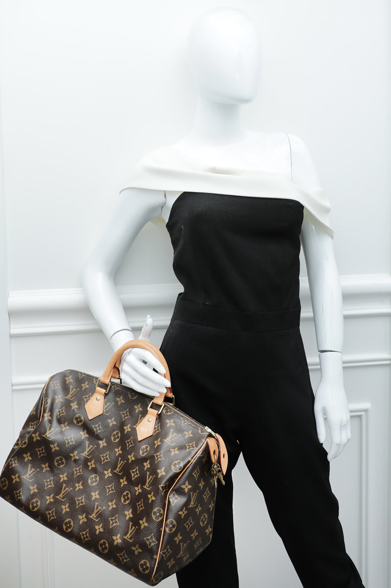 Louis Vuitton Monogram Speedy 35 Bag W/ MY Initial