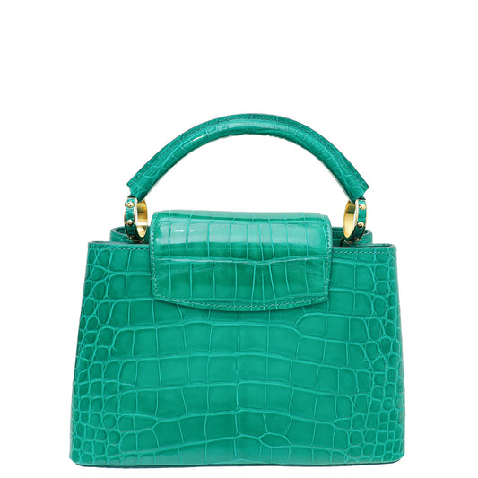 Louis Vuitton Emeraude Alligator Brilliant Capucines BB Bag