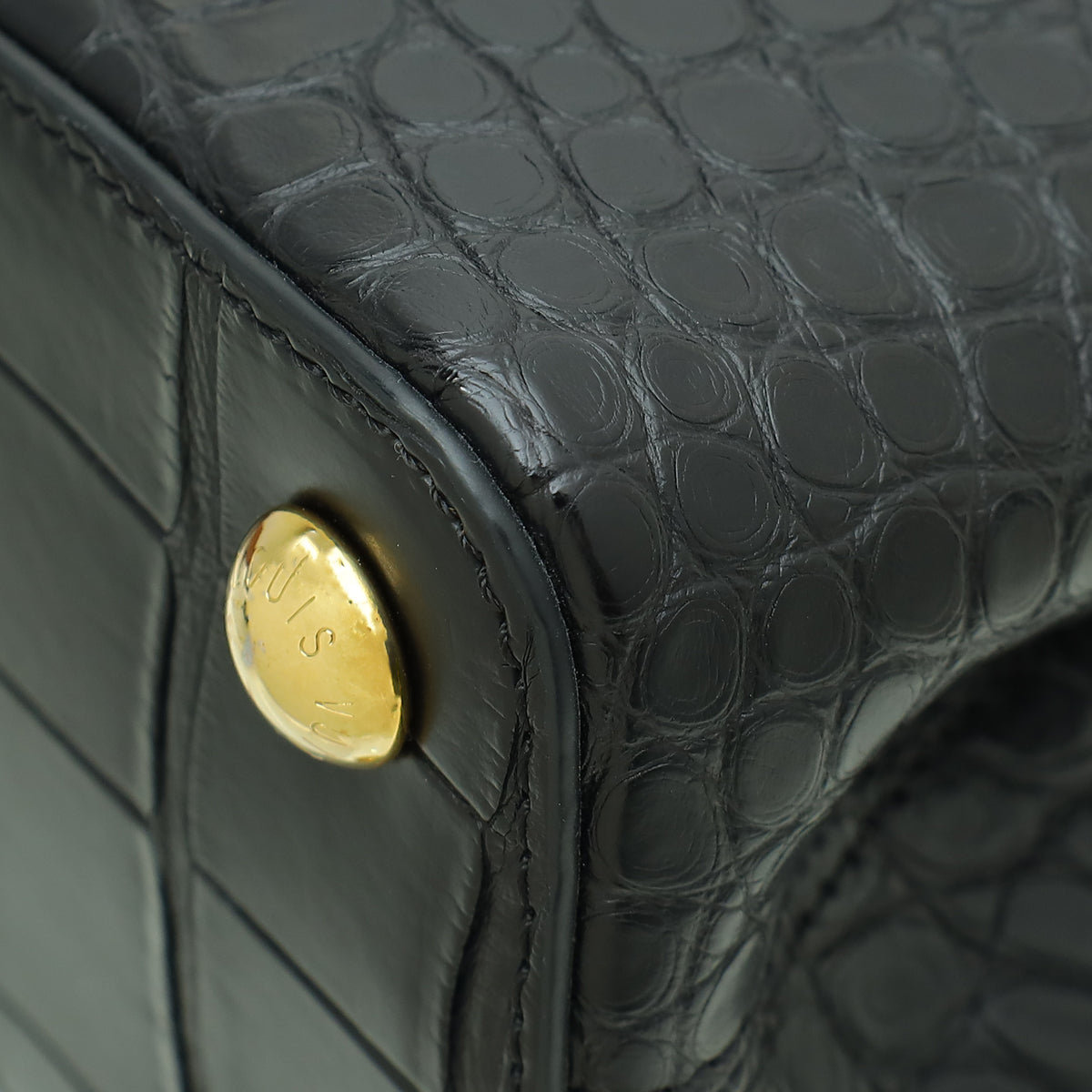 Louis Vuitton Black Matte Alligator Capucines BB Bag