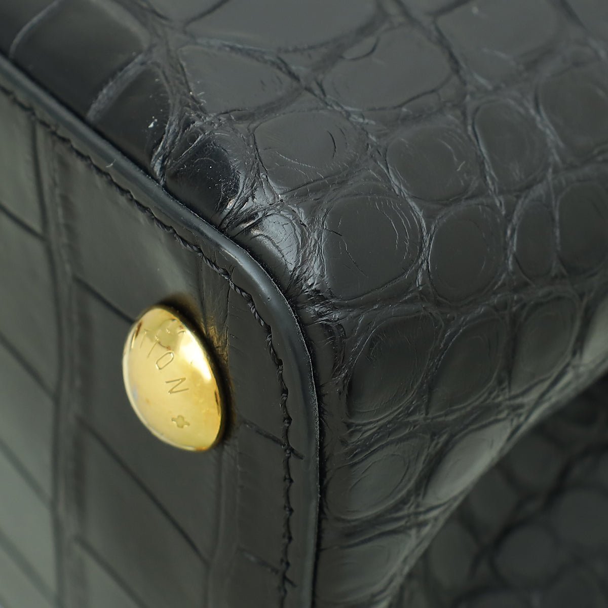 Louis Vuitton Black Matte Alligator Capucines BB Bag