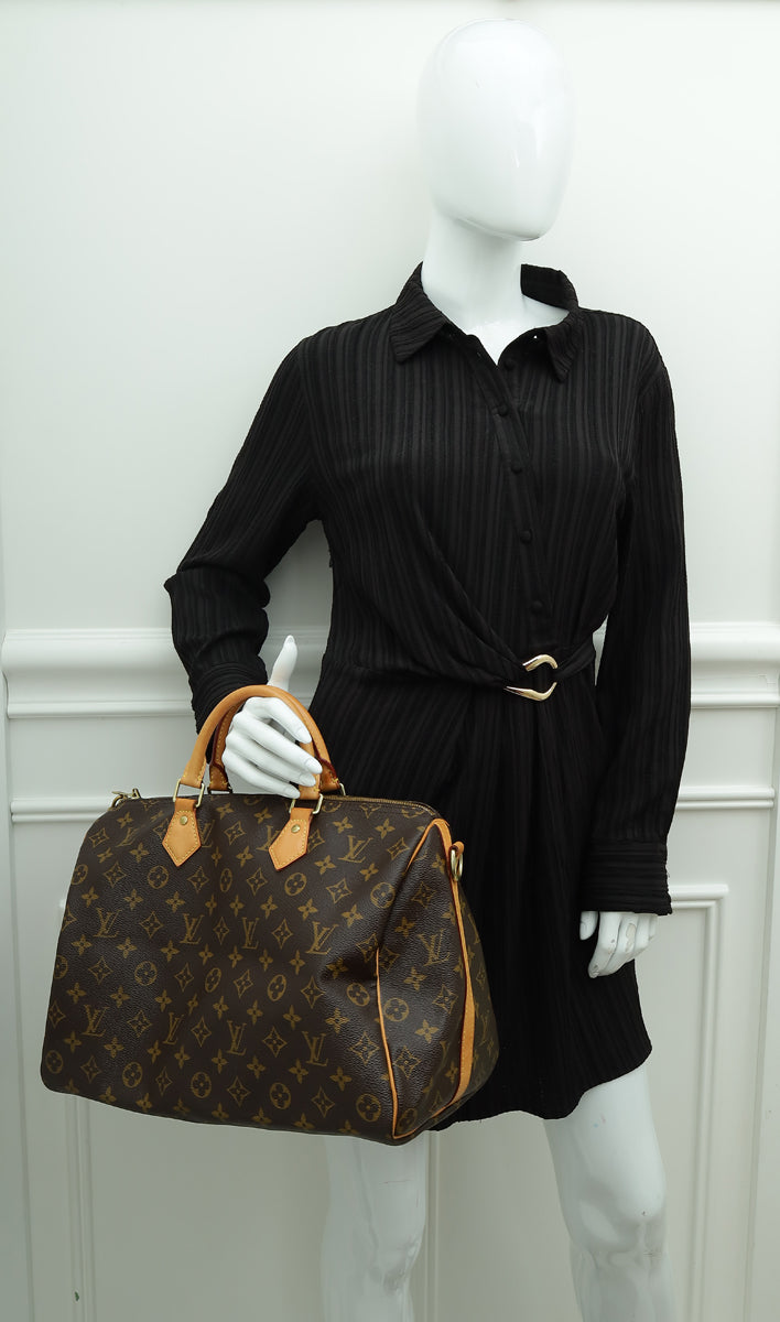 Louis Vuitton Brown Monogram Speedy Bandouliere 35 Bag