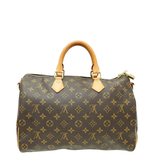 Louis Vuitton Brown Monogram Speedy Bandouliere 35 Bag