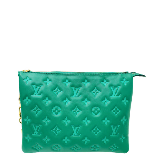 Louis Vuitton Vert Green Monogram Embossed Puffy Coussin PM Bag