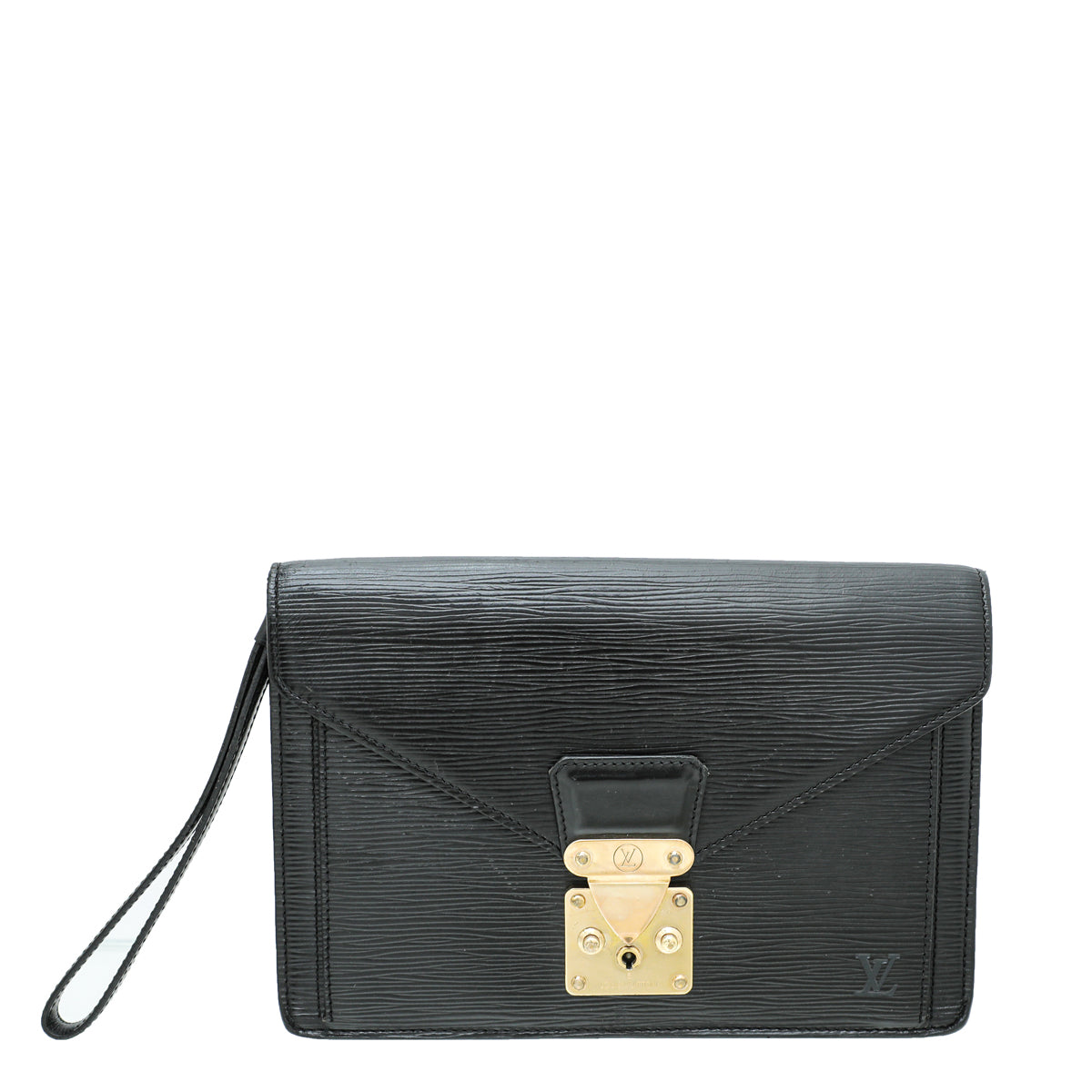 Louis Vuitton Black Pochette Sellier Dragonne Clutch