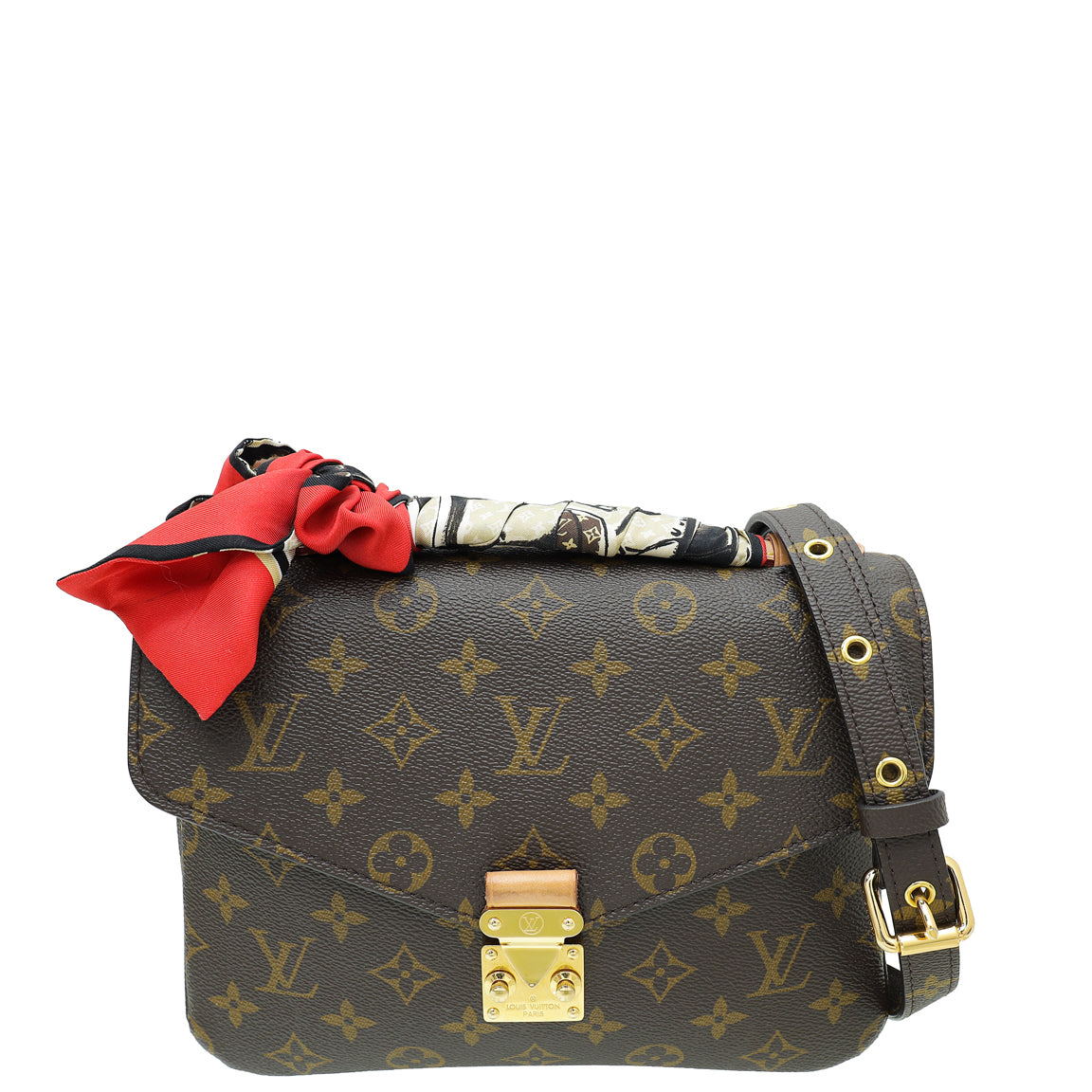 Louis Vuitton Monogram Pochette Metis Bag W/ Twilly