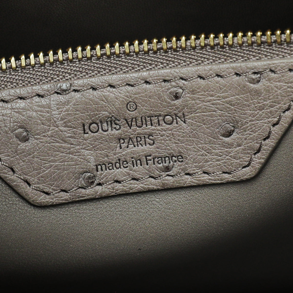 Louis Vuitton Gris Ostrich Alma GM Bag