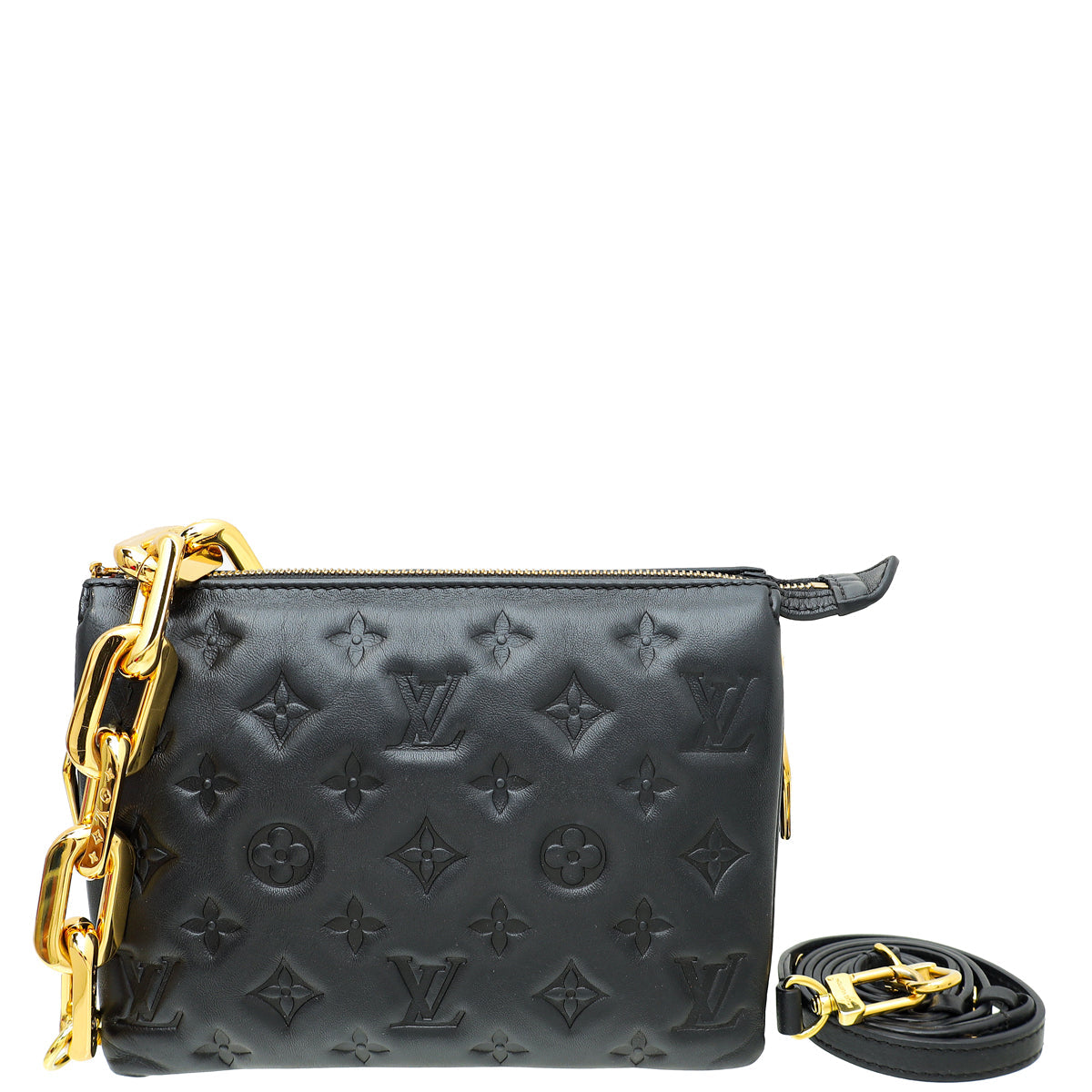 Louis Vuitton Black Monogram Embossed Coussin BB Bag