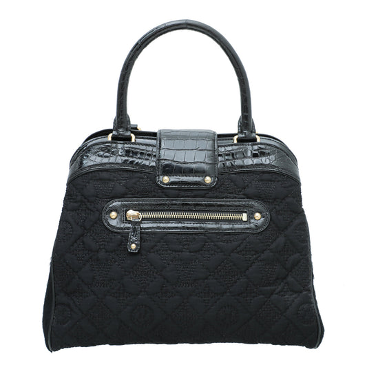 Louis Vuitton Black Satin Pony Alligator Linda Bag