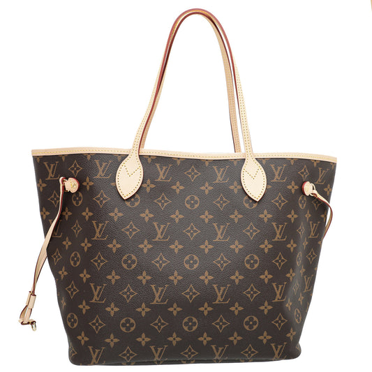 Louis Vuitton Monogram Neverfull MM Bag W/ Pouch