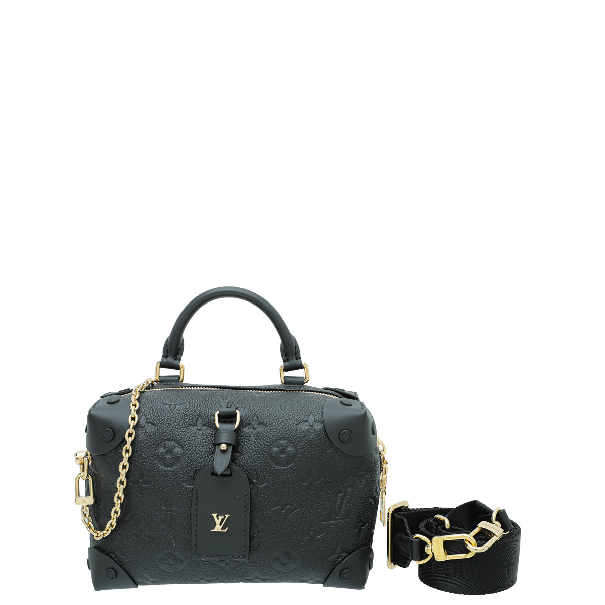 Louis Vuitton Black Monogram Empreinte Petite Malle Souple Bag