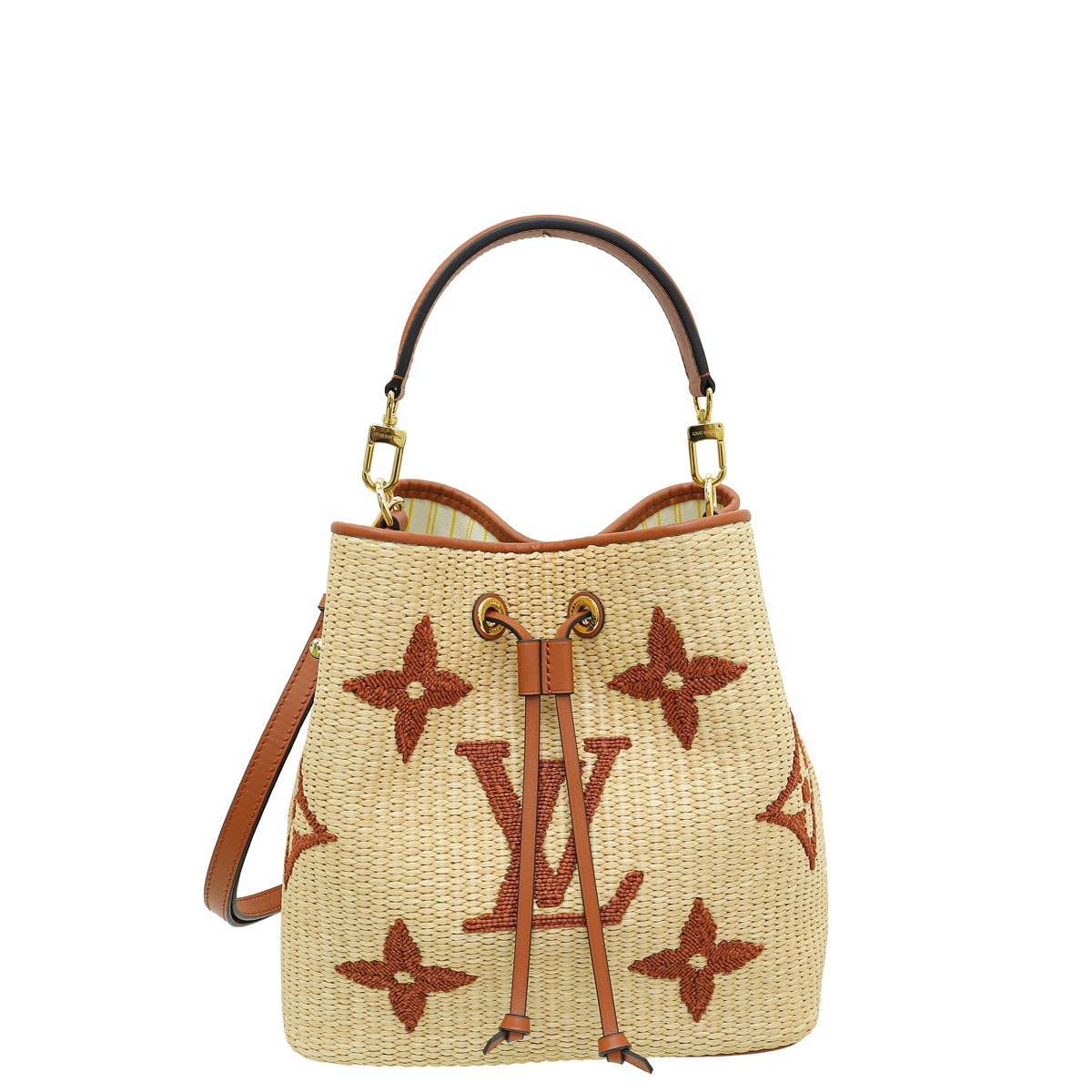 Louis Vuitton Tan Raffia Monogram Neonoe MM Bag