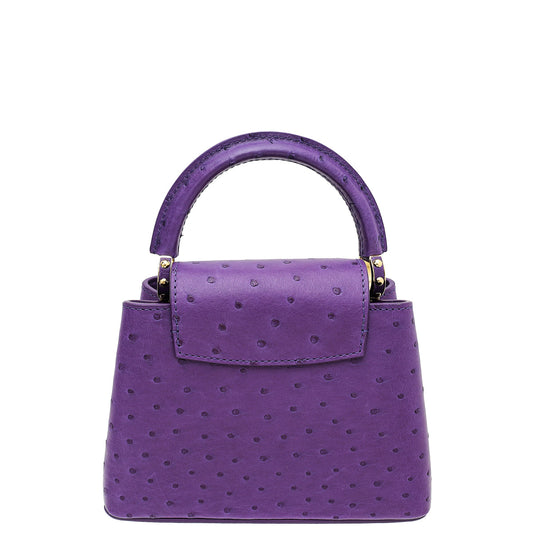 Louis Vuitton Amethyste Ostrich Capucines Mini Bag