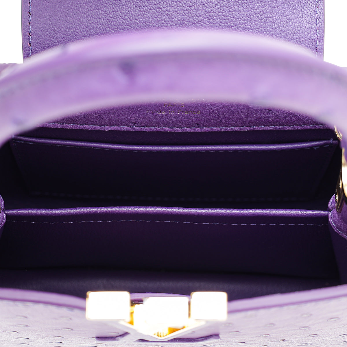 Louis Vuitton Amethyste Ostrich Capucines Mini Bag