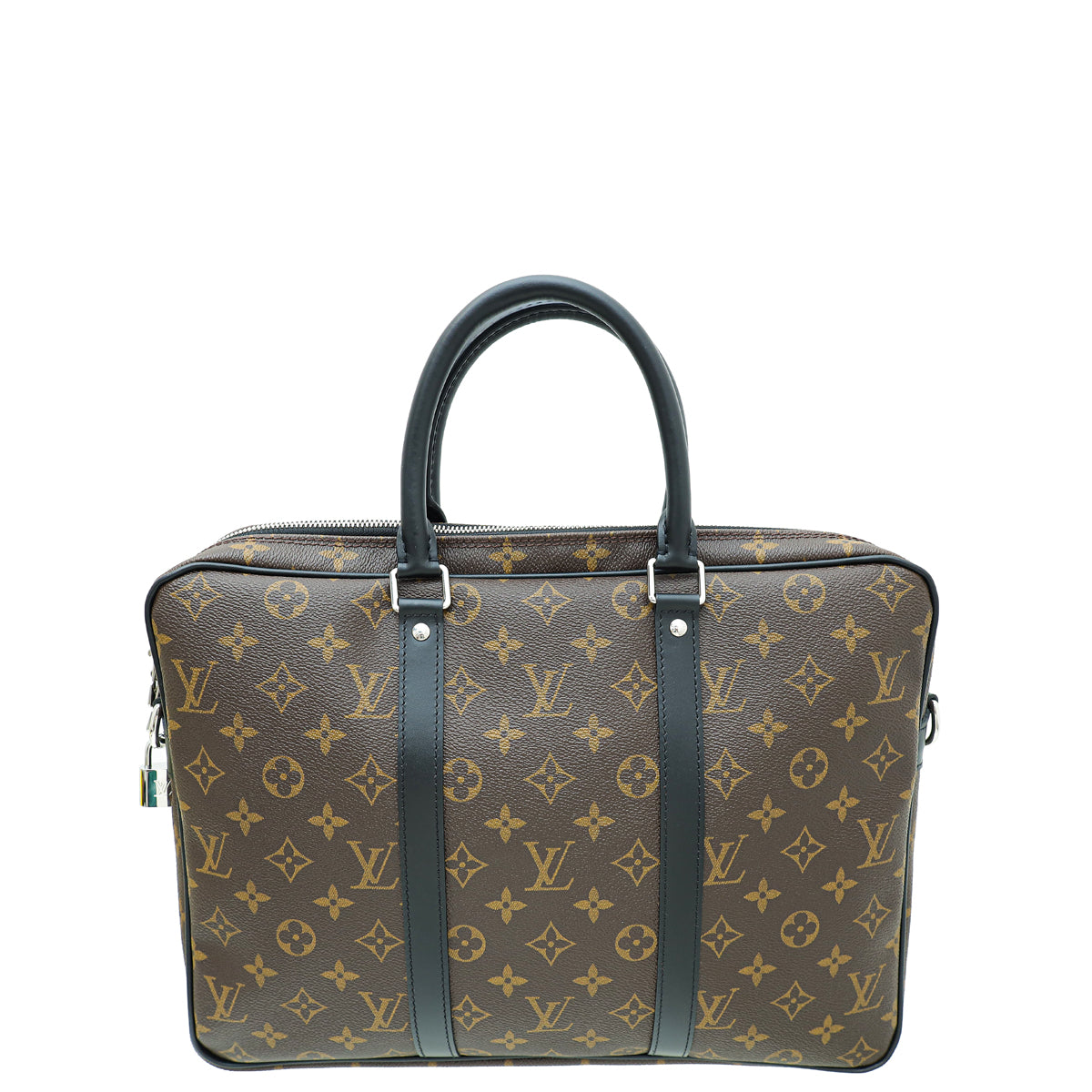 Louis Vuitton Monogram Black Macassar Porte-Documents Voyage PM Bag