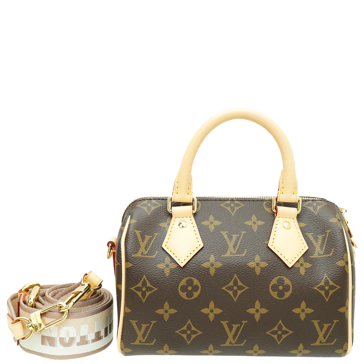 Louis Vuitton Monogram Beige Speedy 20 Bag