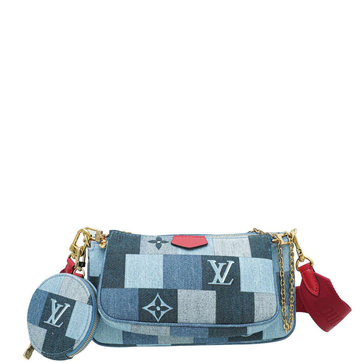 Louis Vuitton Bicolor Denim Damier Monogram Patchwork Multi Pochette Accessoires