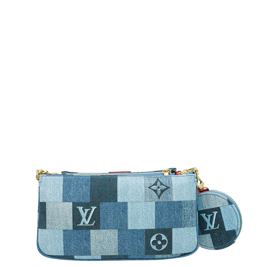 Louis Vuitton Bicolor Denim Damier Monogram Patchwork Multi Pochette Accessoires