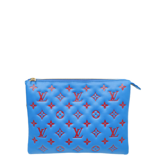 Louis Vuitton Bleu Rouge Monogram Embossed Coussin PM Bag