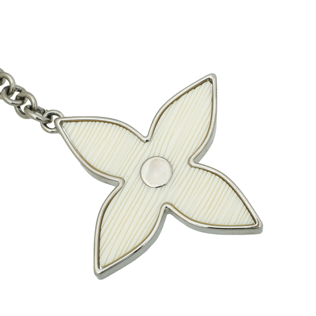 Louis Vuitton White Fleur D'Epi Bag Charm