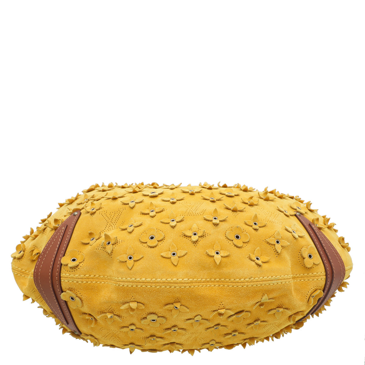 Louis Vuitton Maize Yellow Suede Mahina Fleurs Onatah GM Bag