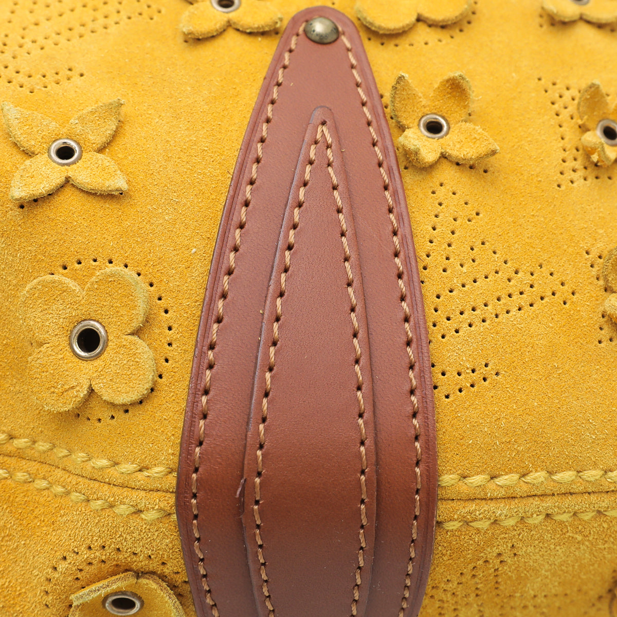 Louis Vuitton Maize Yellow Suede Mahina Fleurs Onatah GM Bag