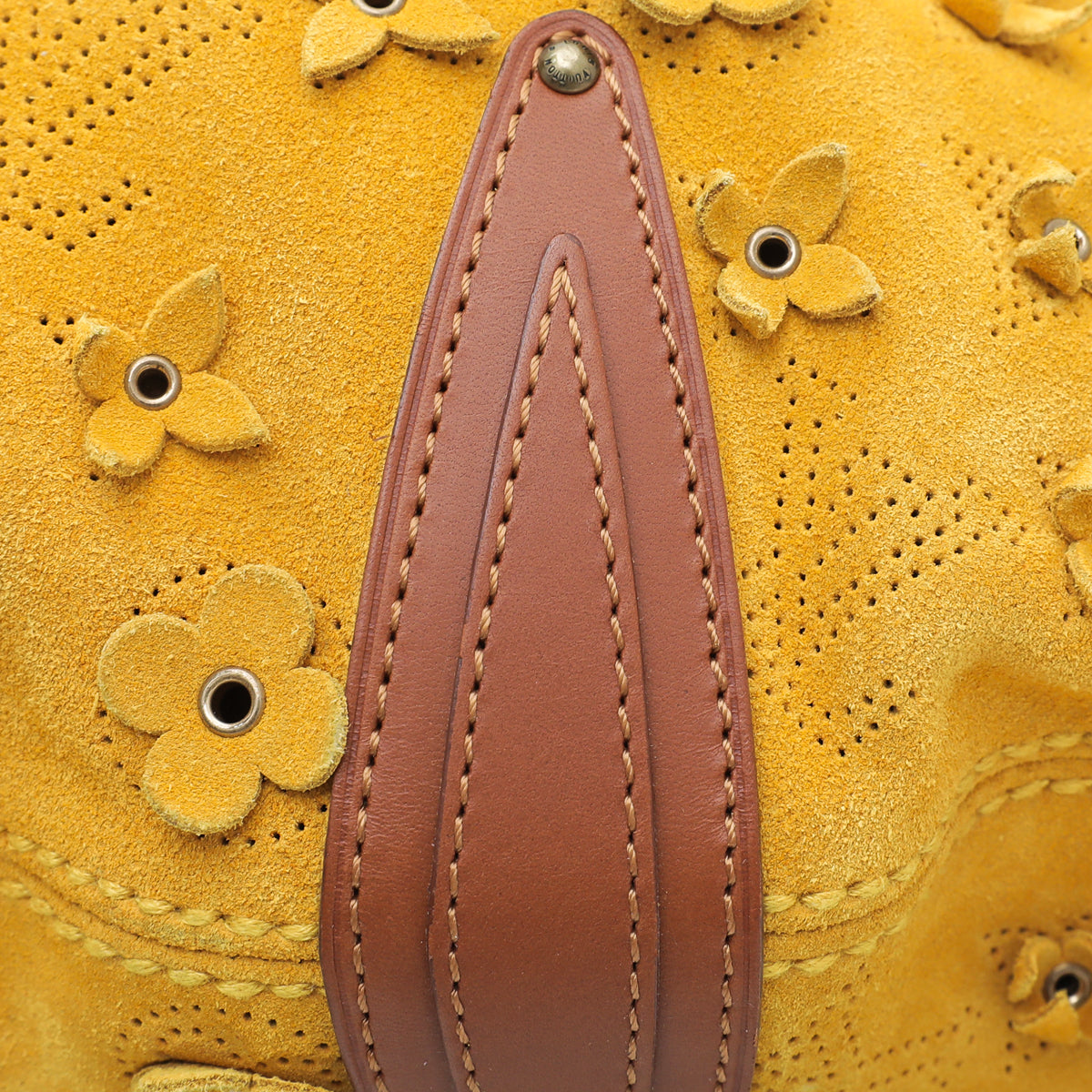 Louis Vuitton Maize Yellow Suede Mahina Fleurs Onatah GM Bag