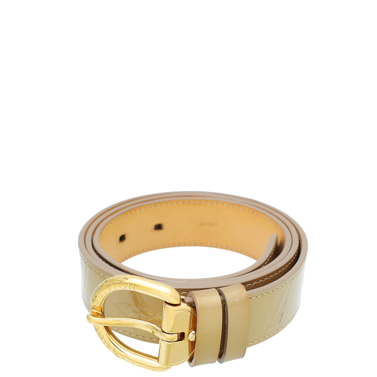 Louis Vuitton Beige Monogram Vernis Ceinture 30mm Belt 36