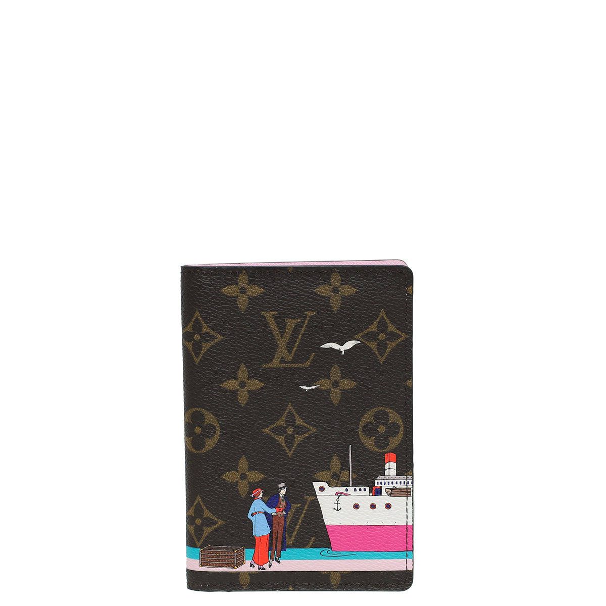 Louis Vuitton Monogram Christmas Animation Print Passport Cover