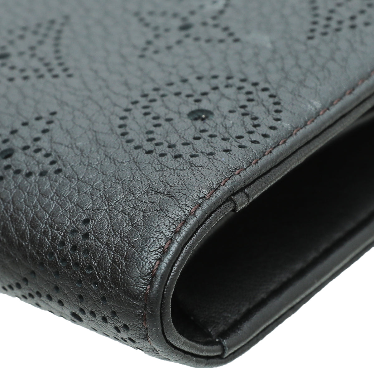 Louis Vuitton Black Monogram Mahina Perforated Wallet