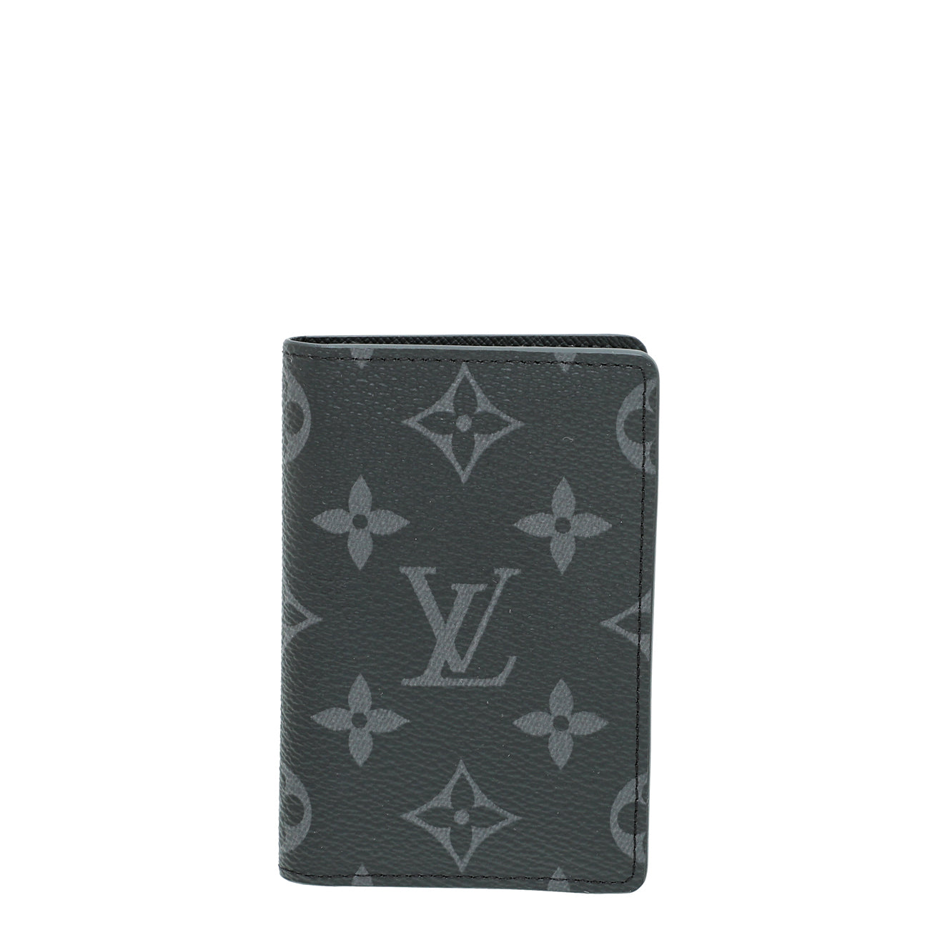 Louis Vuitton Monogram Graphite Pocket Organizer Wallet W/RBA Initial