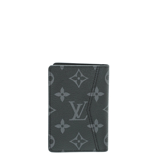 Louis Vuitton Monogram Graphite Pocket Organizer Wallet W/RBA Initial