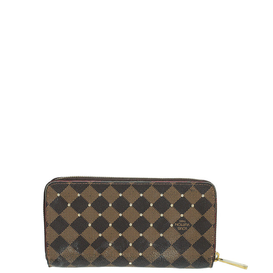 Louis Vuitton Ebene Studded Zippy Wallet