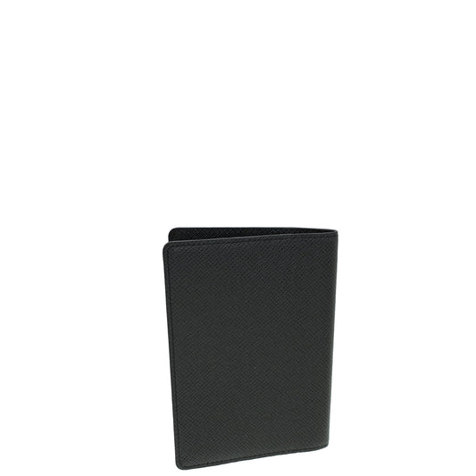 Louis Vuitton Black Taiga Passport Cover W/ MNS Initials