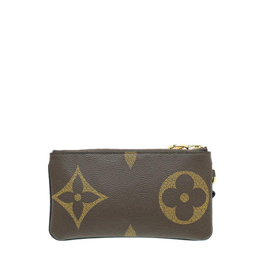 Louis Vuitton Brown Reverse Monogram Giant Wristlet Pouch