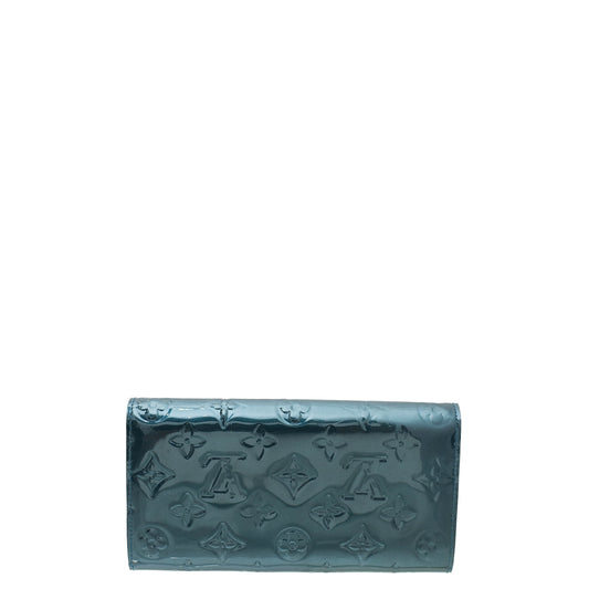 Louis Vuitton Blue Nuit Monogram Vernis Sarah Wallet