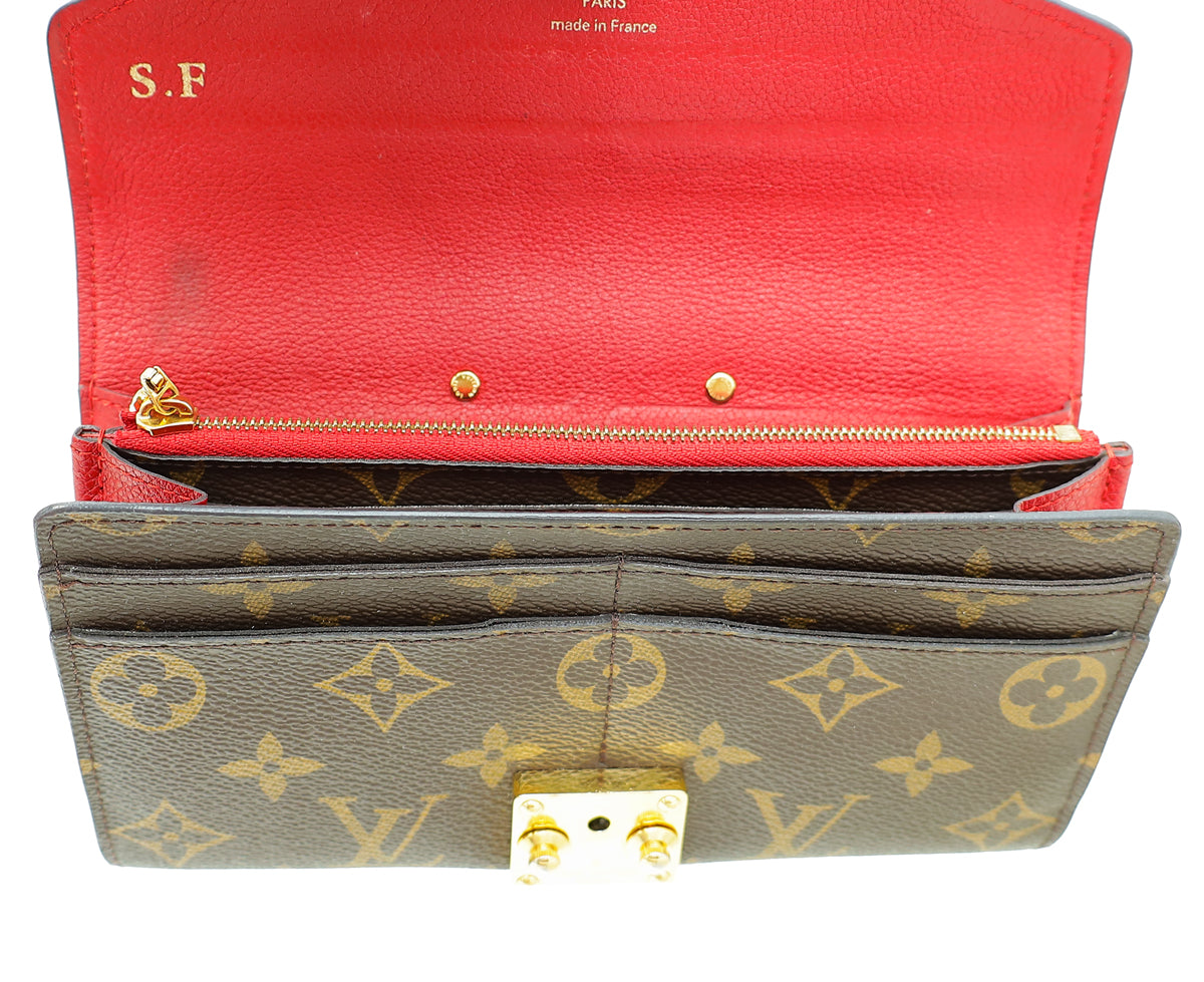 Louis Vuitton Monogram Red Pallas Long Wallet