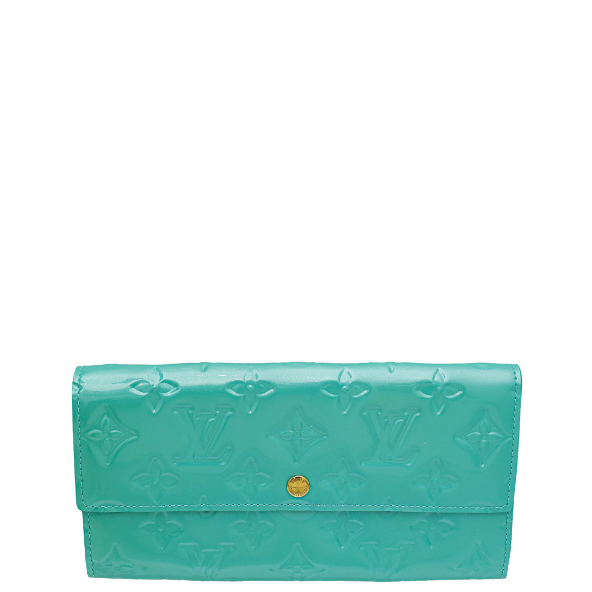 Louis Vuitton Bleu Lagon Monogram Vernis Sarah Wallet